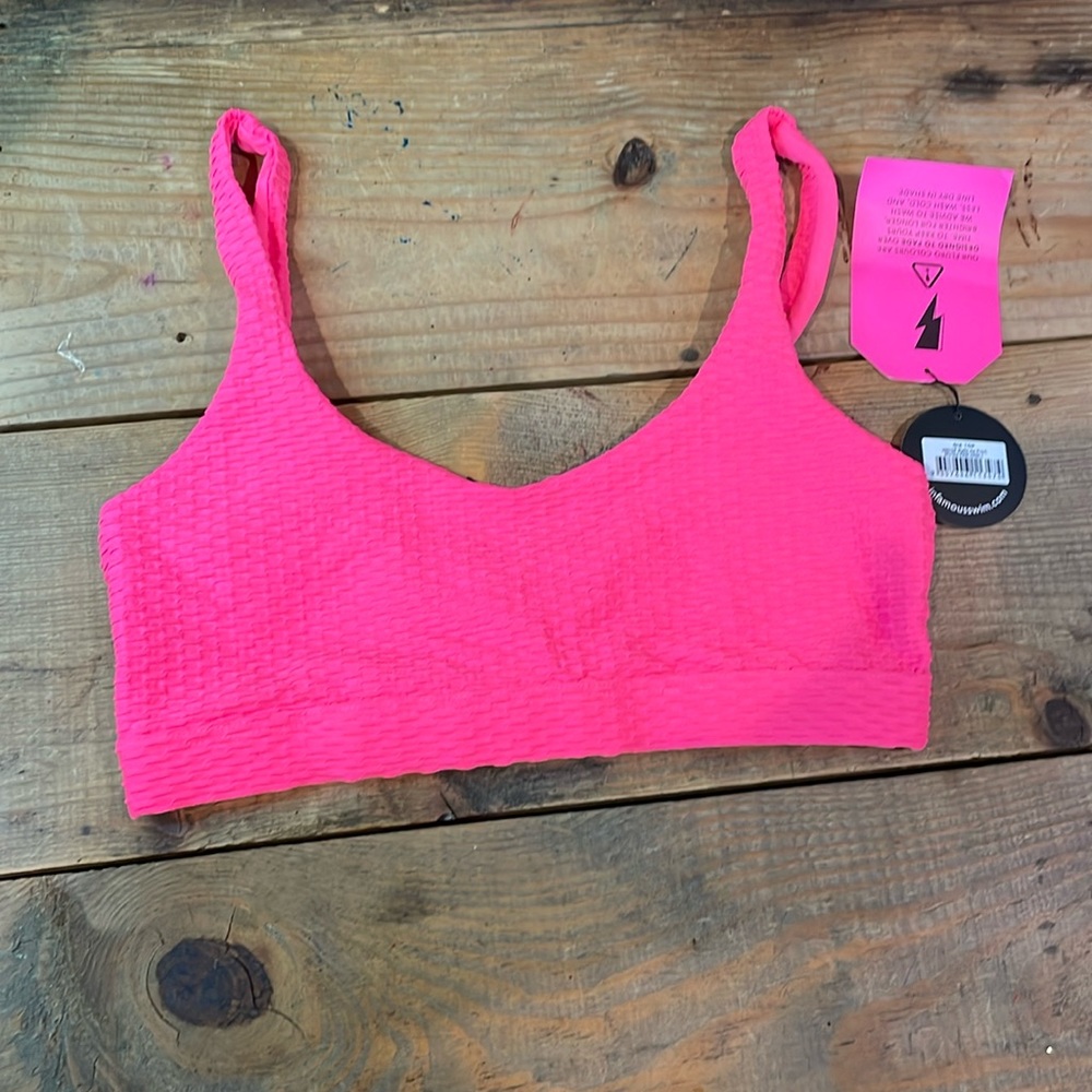 Infamous Gia Swim Top Hot Pink Large